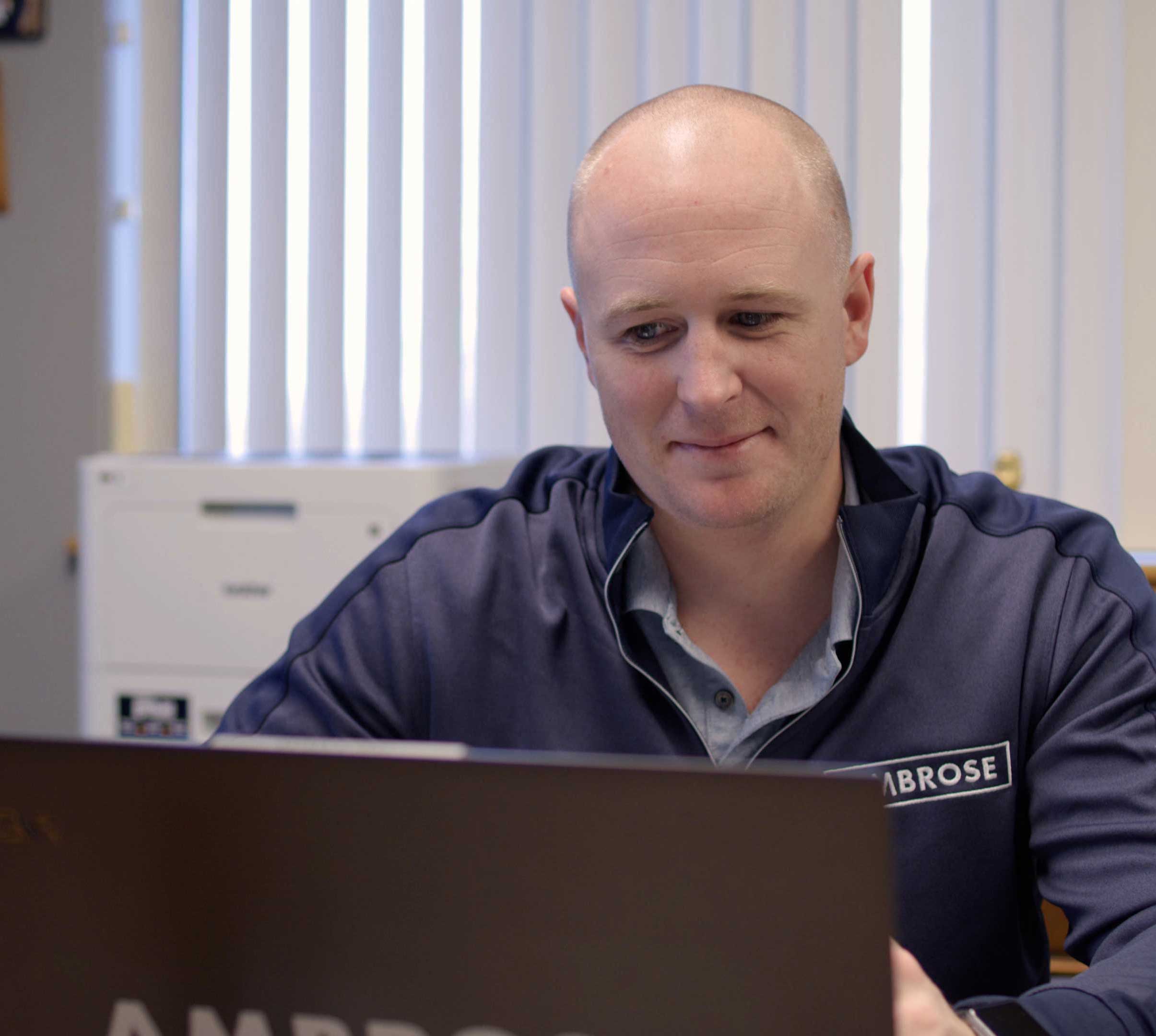 Man looking at laptop