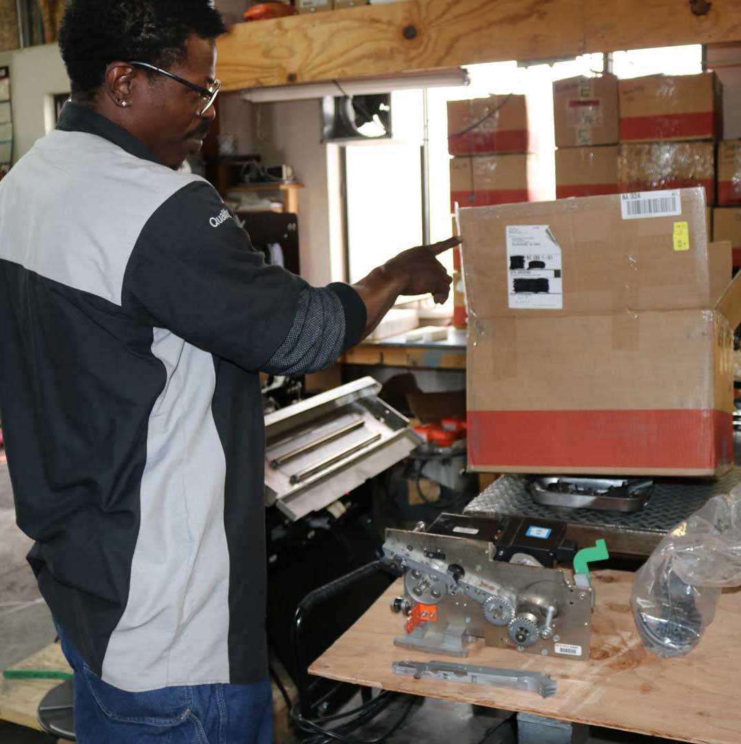 employee packing up product