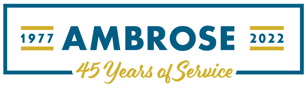 Ambrose 45 years of service logo